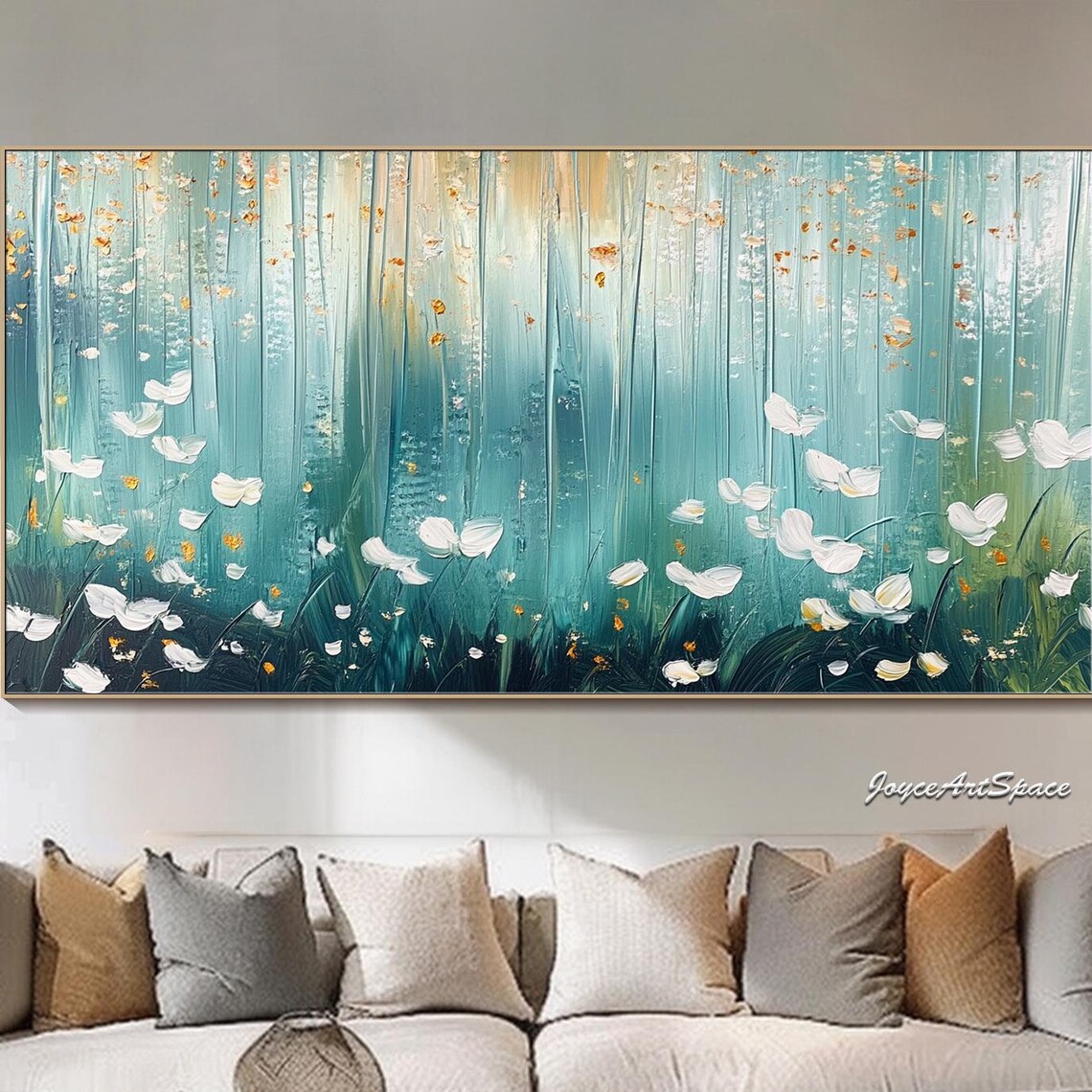 Abstract Forest Oil Painting On Original Abstract Textured Wall Art Large Green Wall Art Living Room Wall Art Wonderland Oil Painting