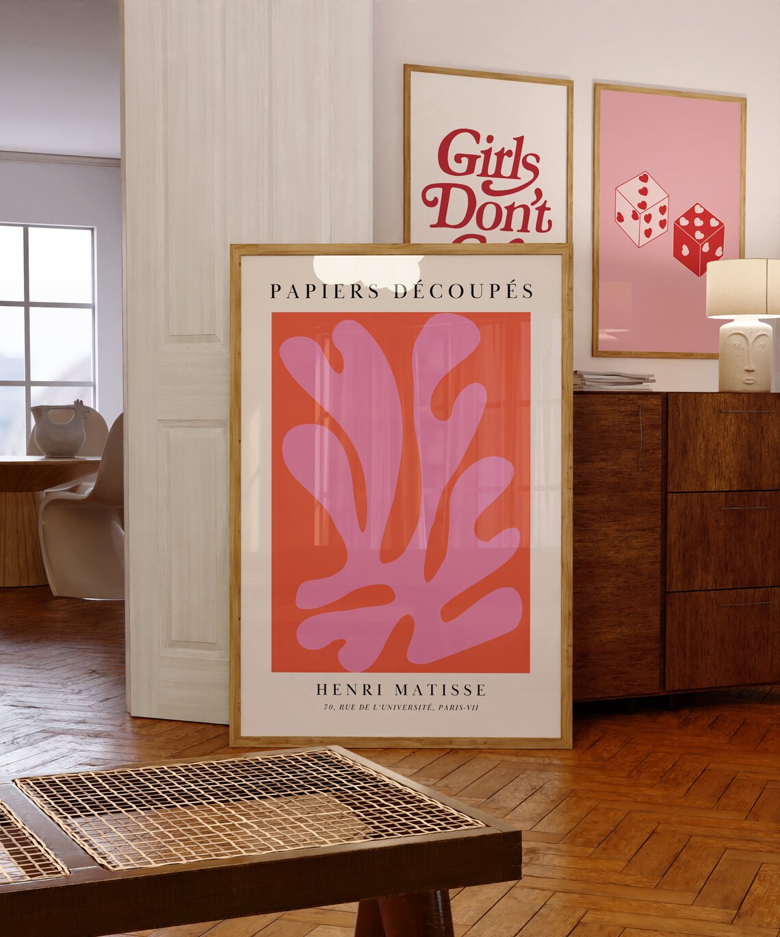 Pink Matisse Abstract Botanical Art Print