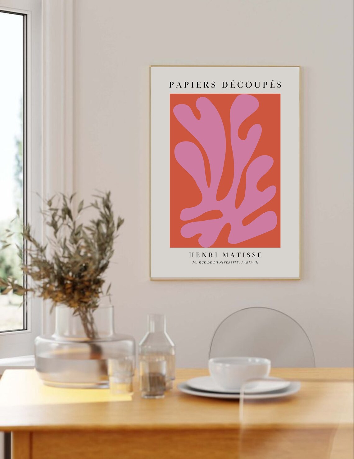 Pink Matisse Abstract Botanical Art Print - Image 3