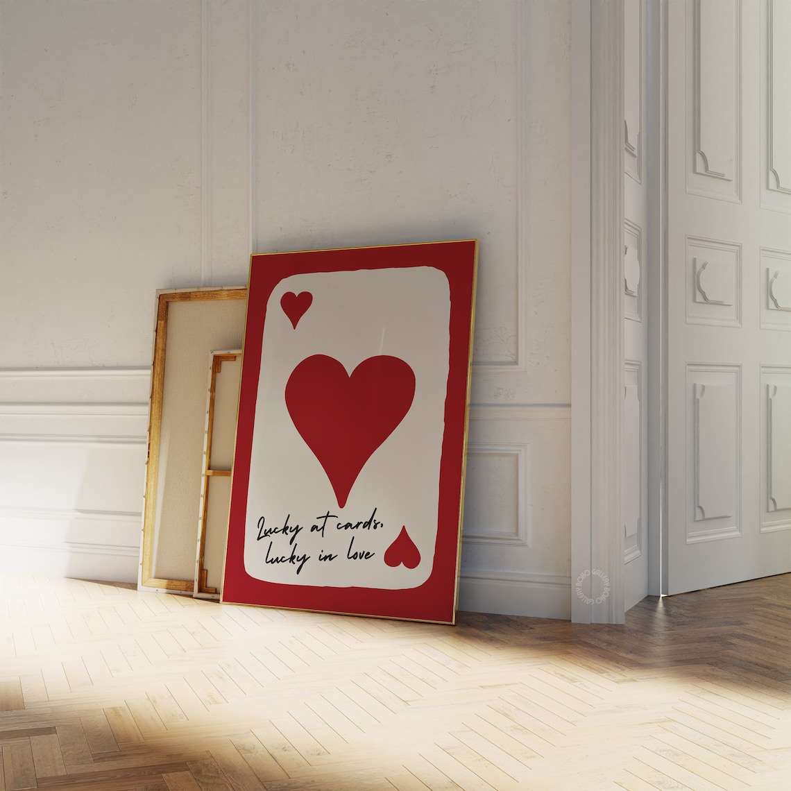 Ace Of Hearts Lucky At Cards Lucky In Love Typography Poster - Image 2