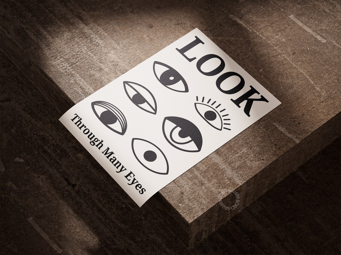 Look Through Many Eyes Bold Retro Graphic Eye Illustration Poster - Image 2