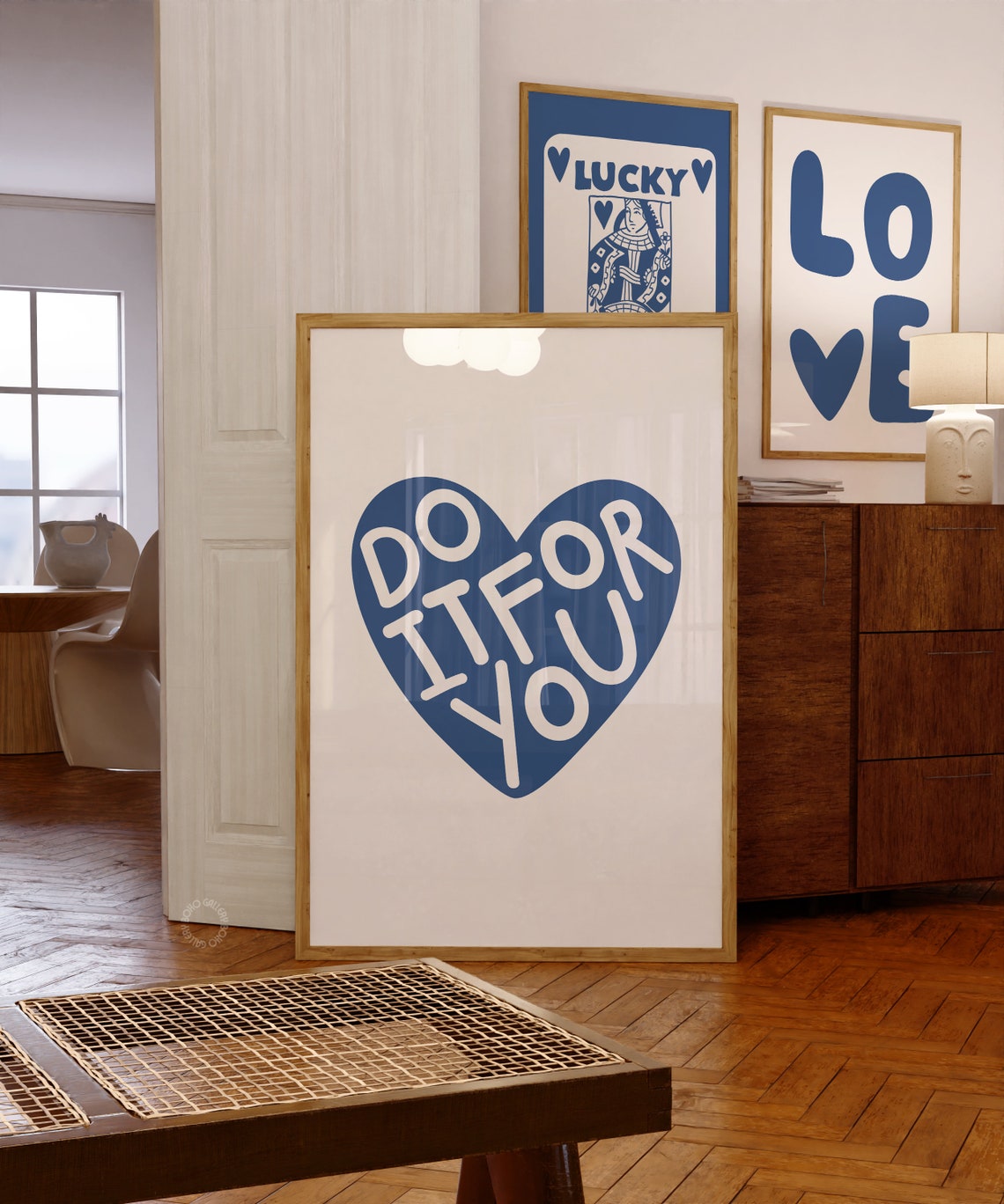 Do It For You Blue Heart Self Care Motivational Quote Poster