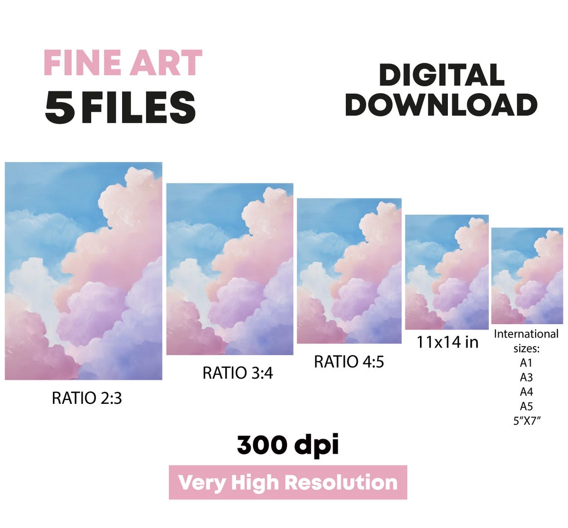Clouds And Sky Landscape Picture Landscape Wall Art Dining Room And Bedroom Decoration Art - Image 3
