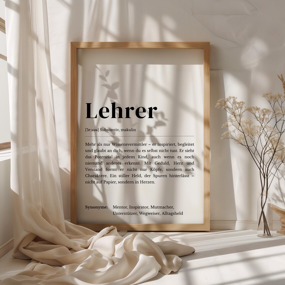 Teacher Definition Art Print, Back To School Gift