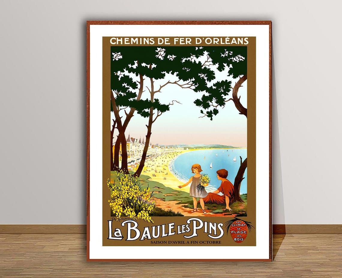 Chemins de Fer Orleans La Baule les Pins Beach Vintage Poster - Image 2