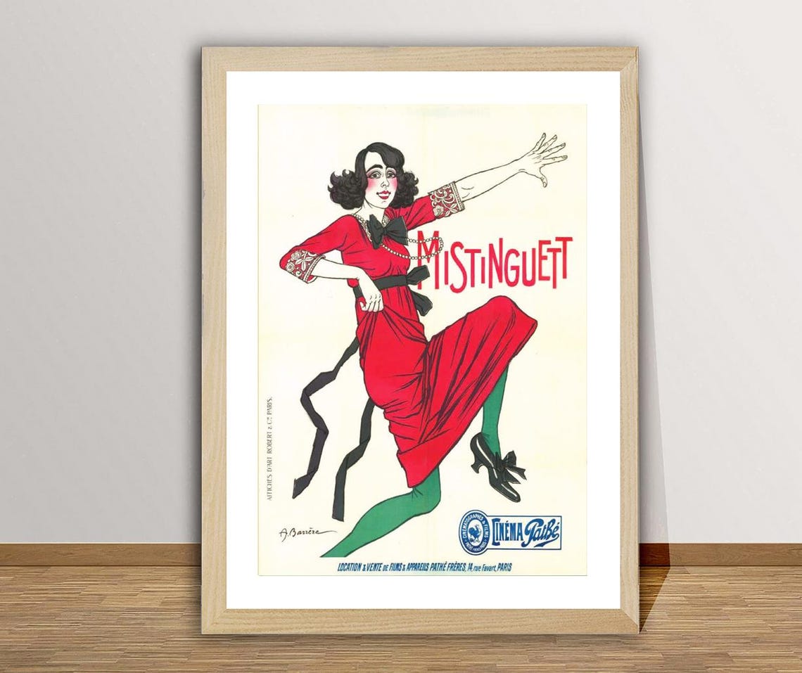 Mistinguett Vintage French Cabaret Dancer Cinema Pathe Art Poster - Image 2