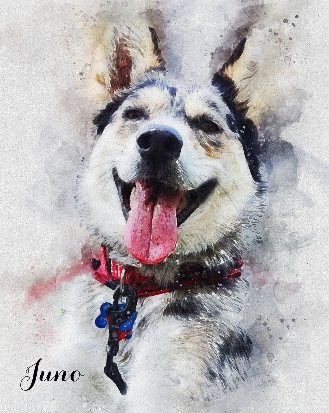 Personalized Watercolor Dog Portrait, Pet Memorial - Image 2