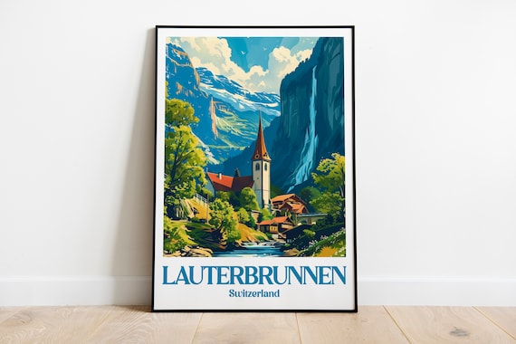 Lauterbrunnen Switzerland Travel Poster