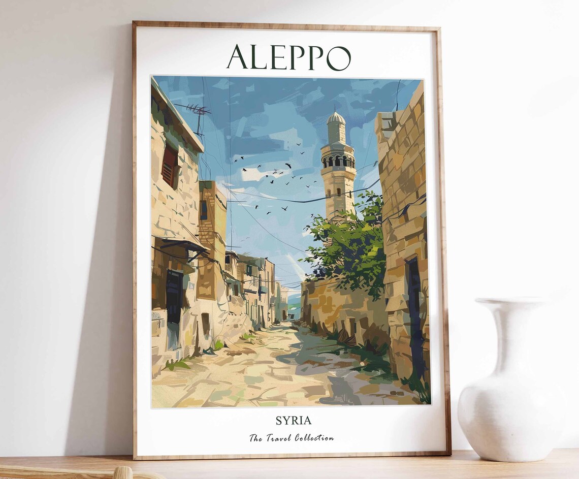 Aleppo Syria Historic Old City Street Travel Art Collection Poster