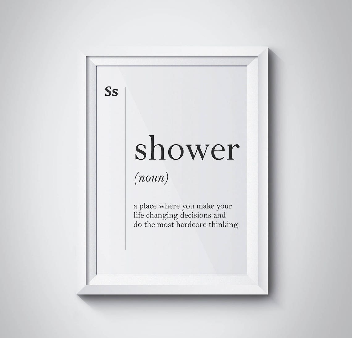 Shower Funny Dictionary Definition Typography Bathroom Wall Poster