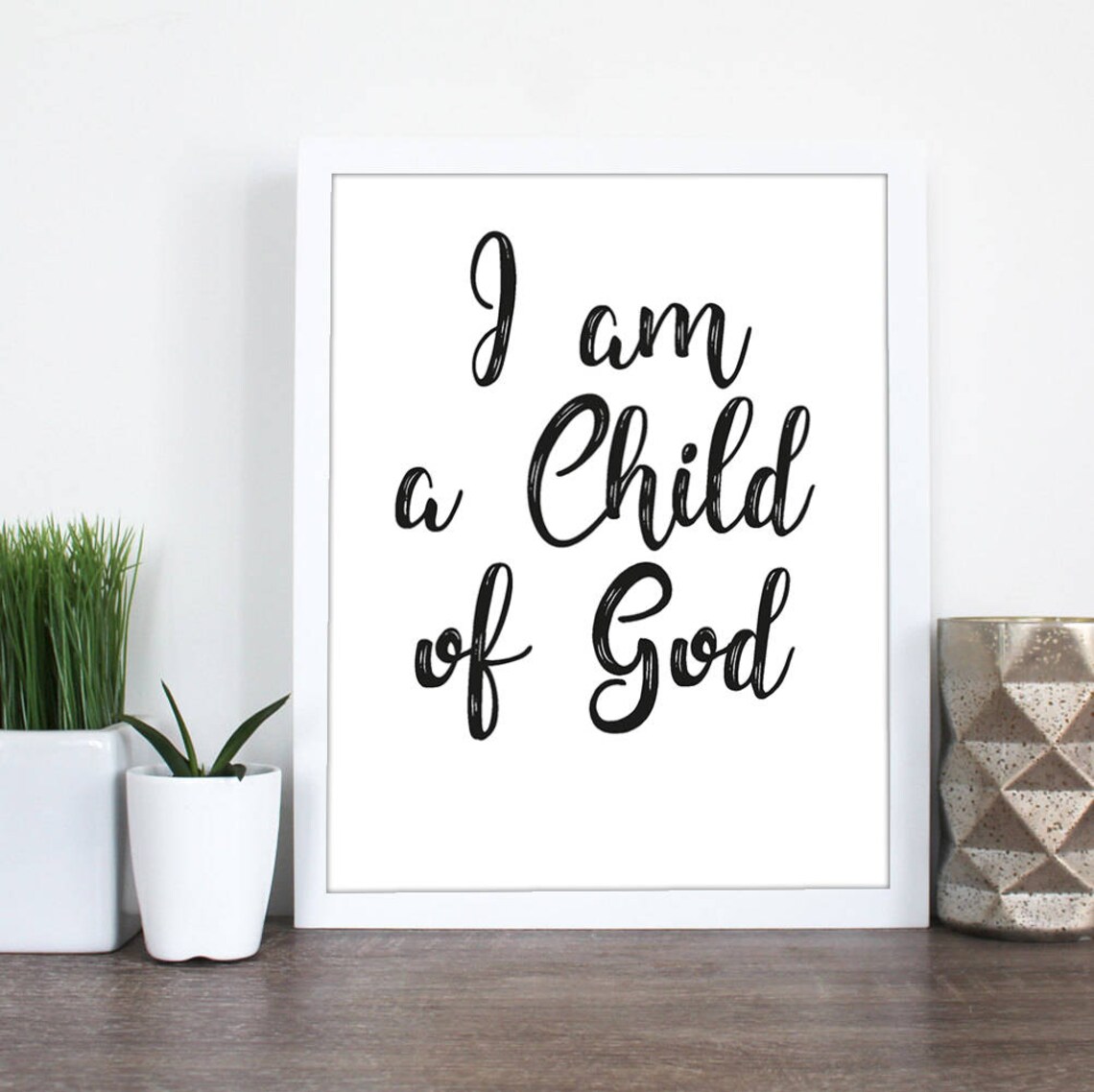 I Am a Child of God Poster Faith Quote Wall Decor for Home Church Art - Image 2