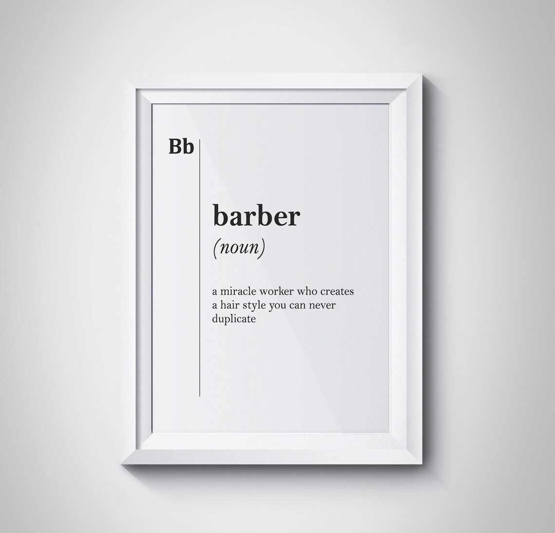 Funny Barber Definition Typography Print Barbershop Gift Decor