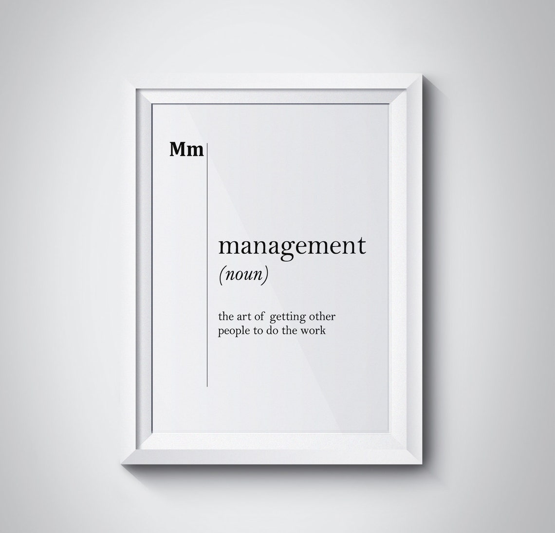 Management Funny Dictionary Definition Minimalist Boss Gift Poster