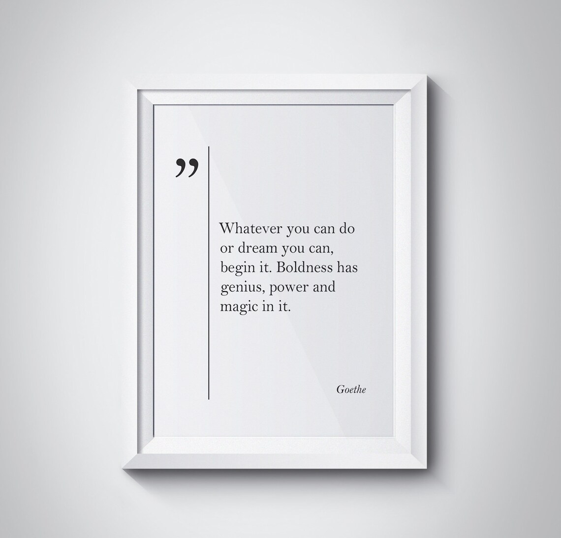 Goethe Boldness Has Genius Motivational Quote Typography Wall Decor Poster