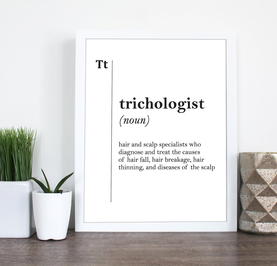 Trichologist Definition Trichologist Gift Stylist Hairdressing Salon Barbershop Wall Art Coworker Gift Trichologist Poster Hairdresser Gift - Image 2