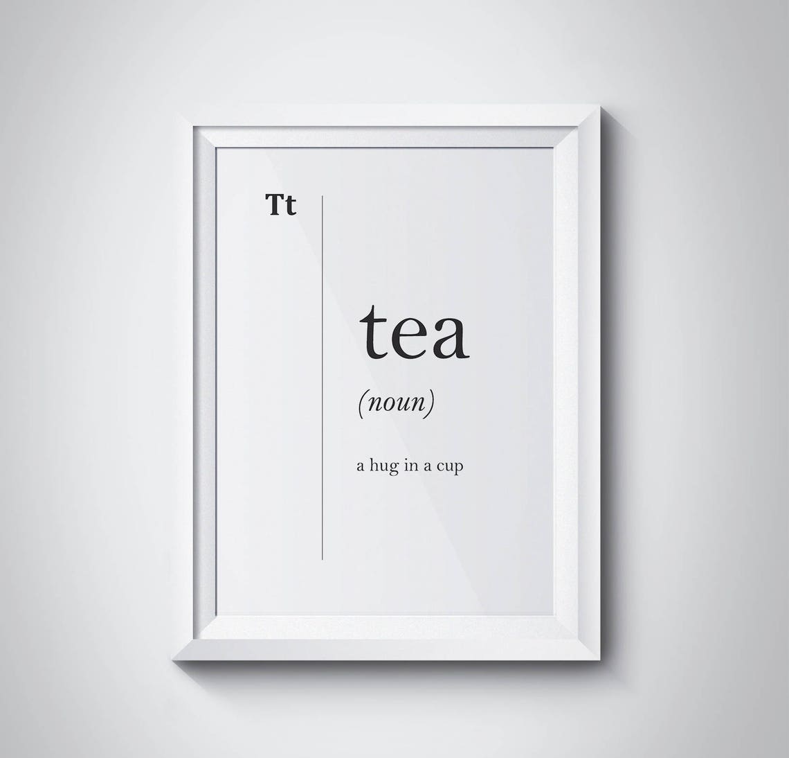 Tea Dictionary Definition A Hug In A Cup Typography Kitchen Poster