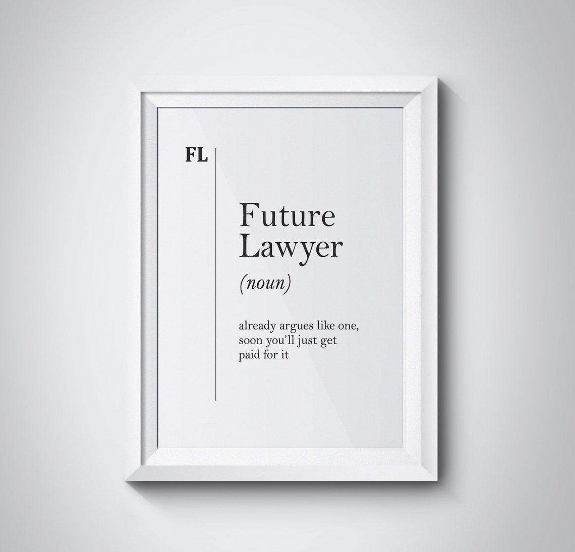 Future Lawyer Noun Dictionary Definition Law Student Gift Wall Poster