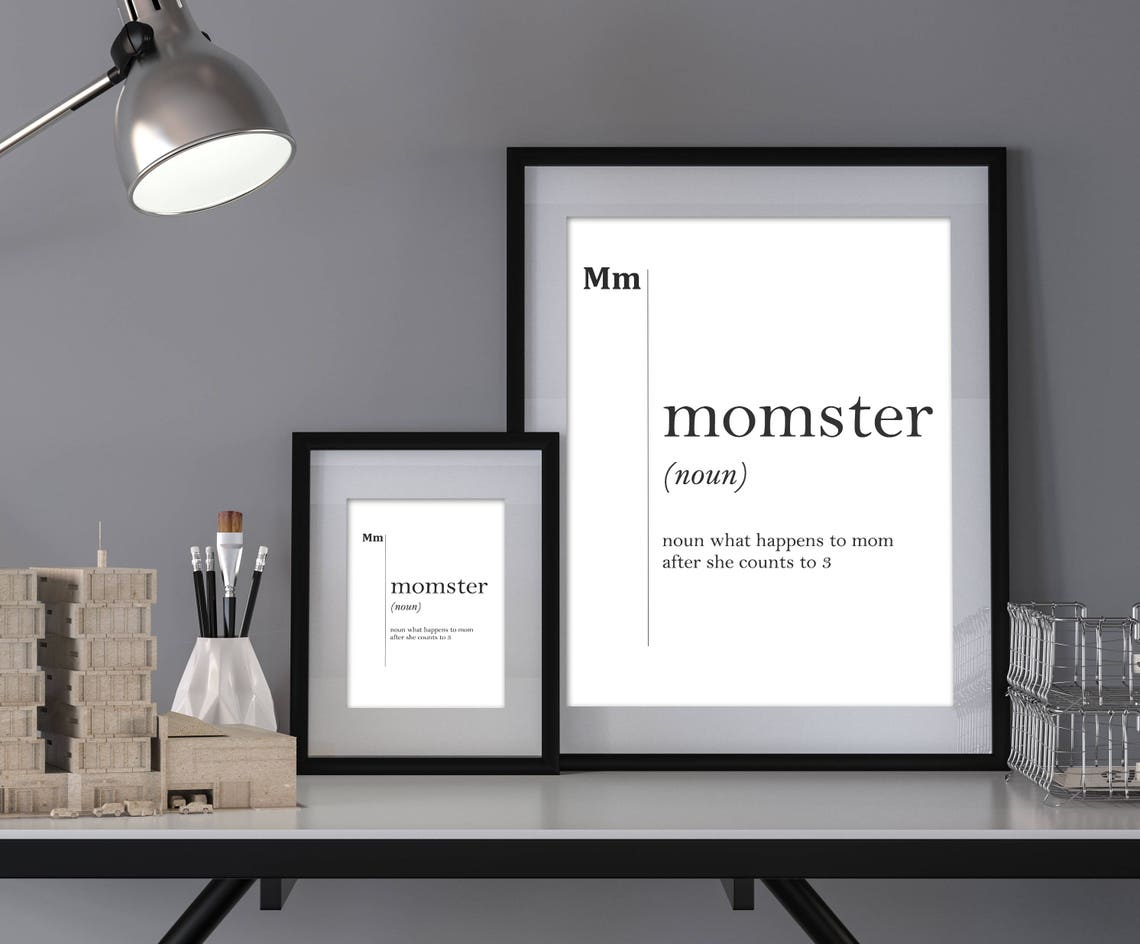 Momster Funny Mom Definition What Happens After She Counts to 3 Poster - Image 2
