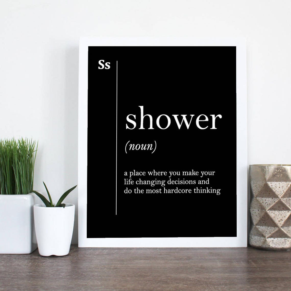 Shower Funny Noun Definition Thinking Black Dictionary Poster - Image 3