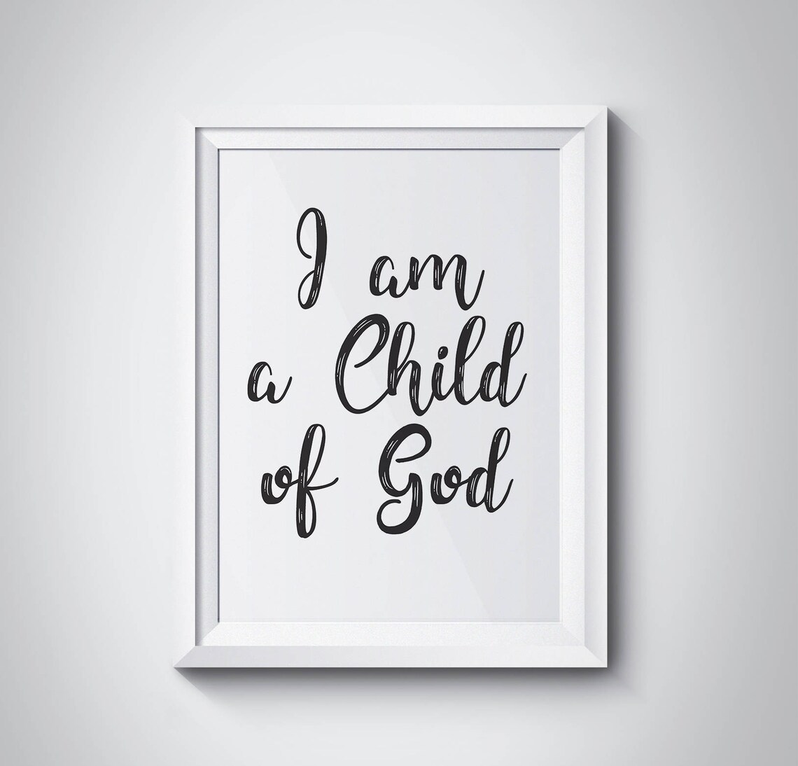 I Am a Child of God Poster Faith Quote Wall Decor for Home Church Art