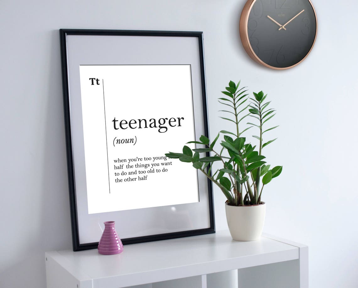 Teenager Definition Print Teenager Gift Idea Teen Room Decor Scandinavian Wall Art Friend Dictionary Poster Funny Definition Typography - Image 2