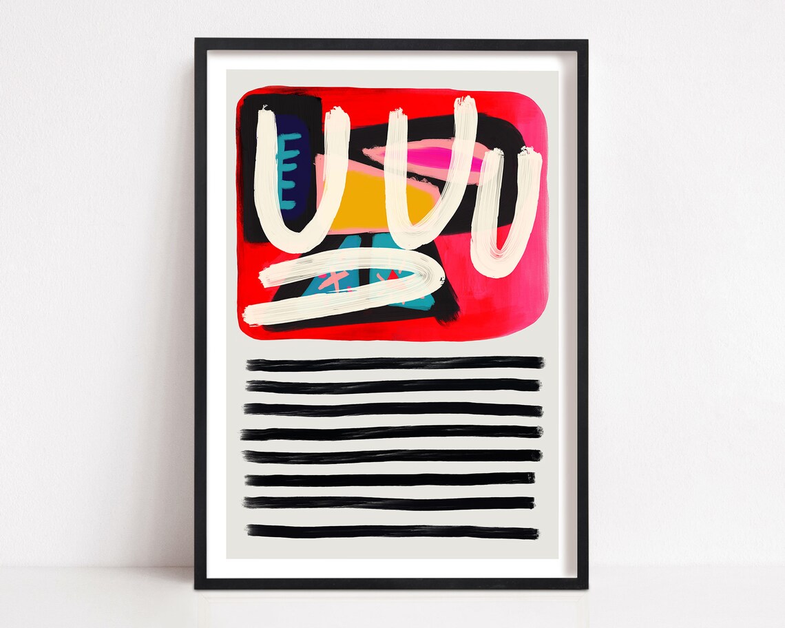 Abstract Modern Art, Bold Colourful Gallery Wall