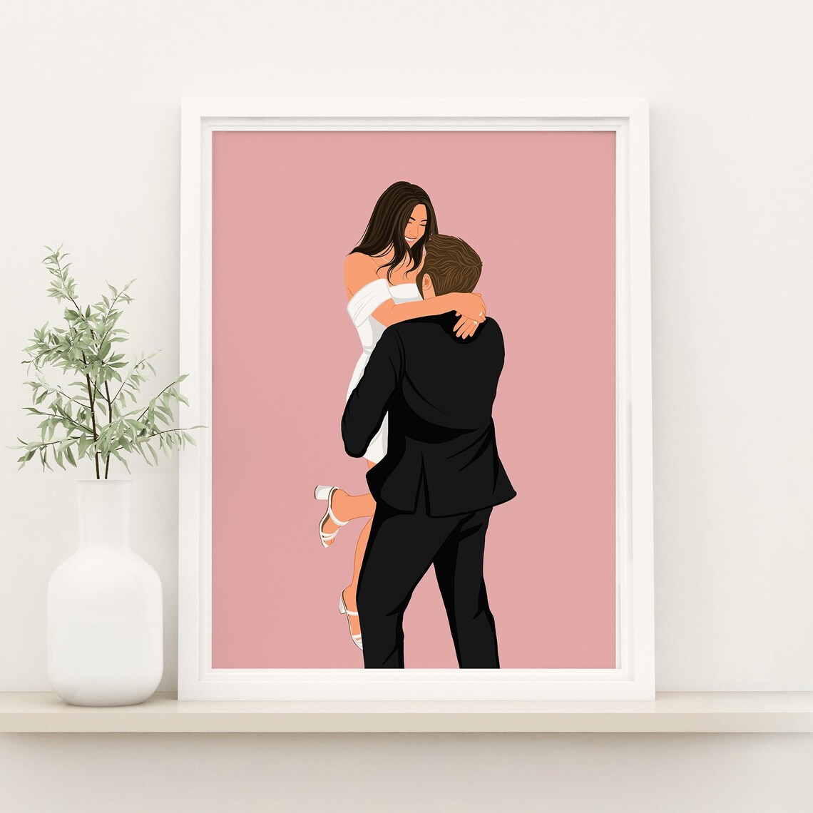 Custom Couple Portrait, Valentine's Day Art Print - Image 2