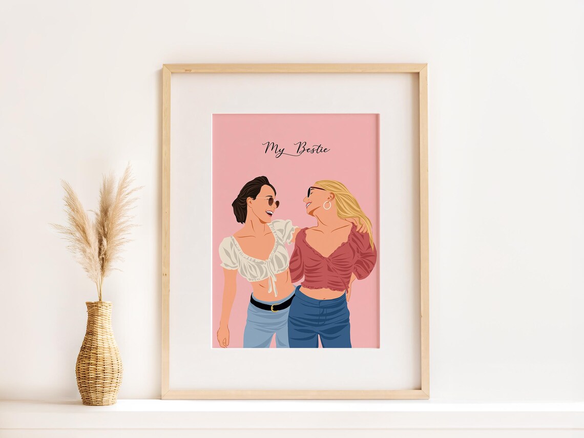 Custom Faceless Portrait From Photo Art Print