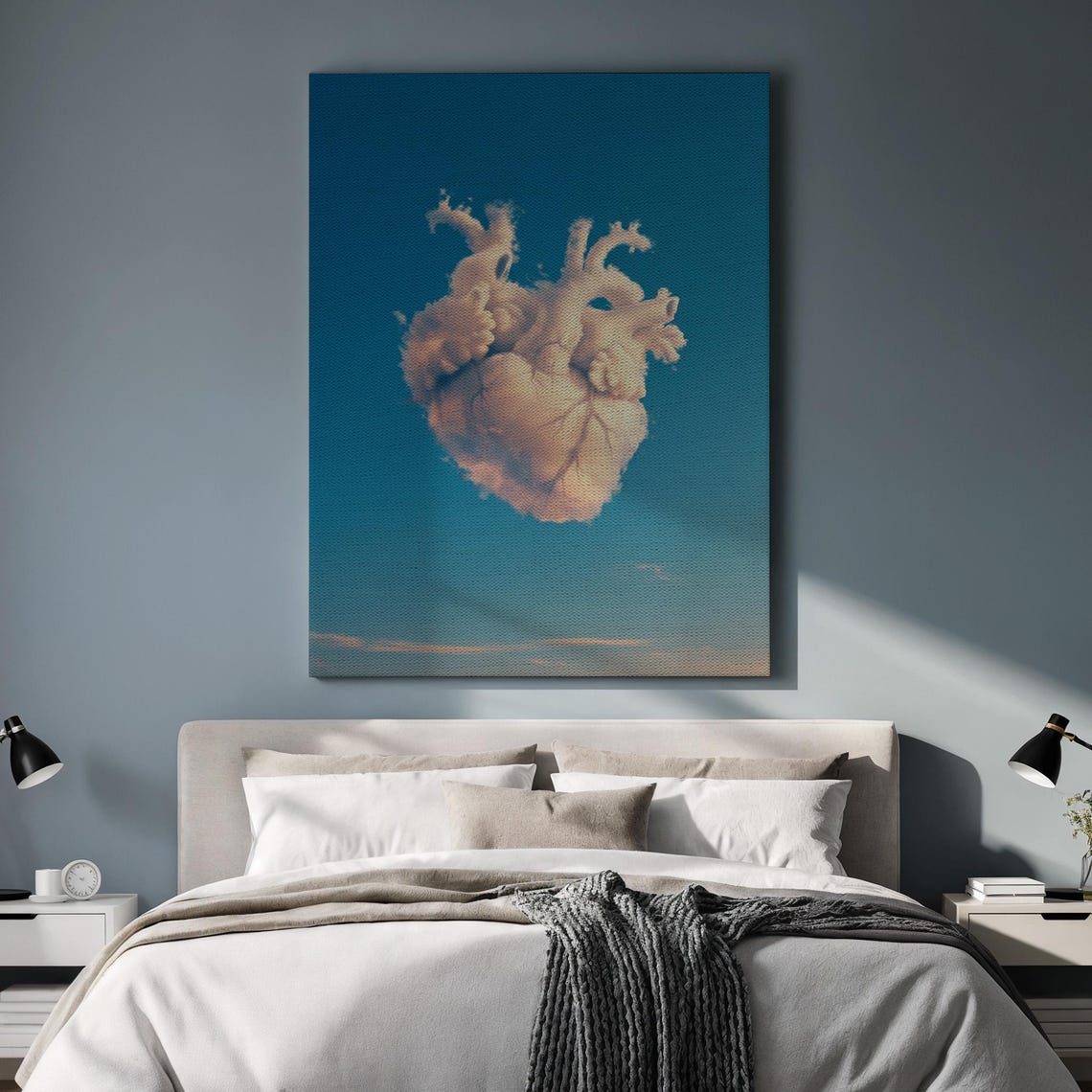 Cloud Heart Anatomy Surreal Dreamy Sky Floating Art Wall Poster