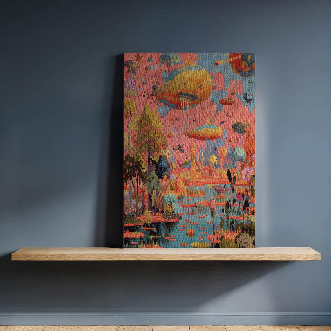 Vivid Surreal Floating Islands Fantasy Landscape Dreamscape Poster