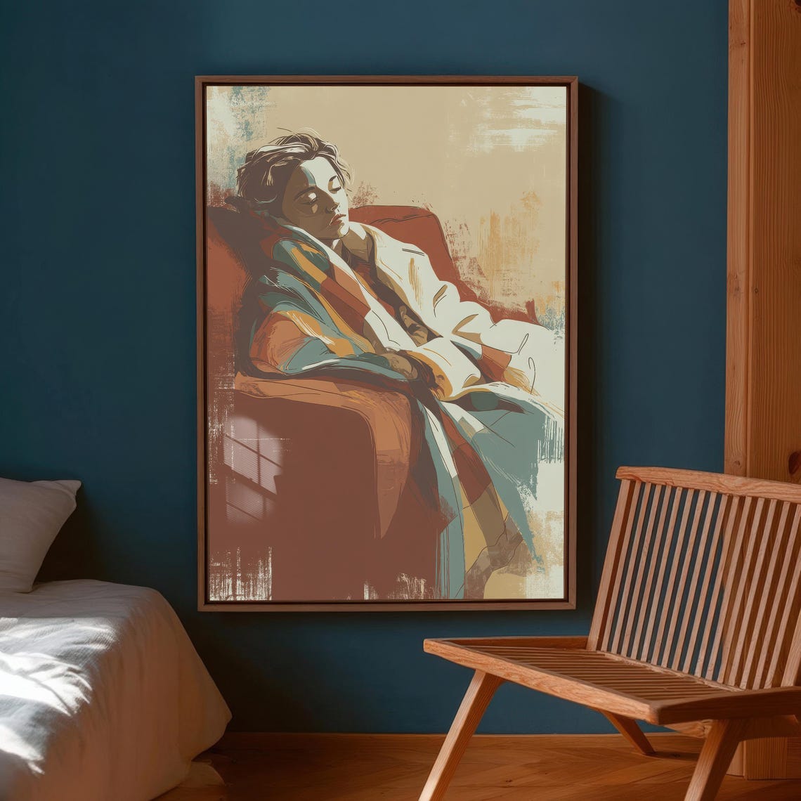 Cozy Resting Figure Art Print, Modern Illustration - Image 2
