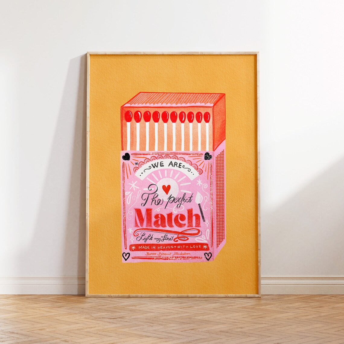 Perfect Match Matchbox Retro Print, Valentine Decor - Image 8