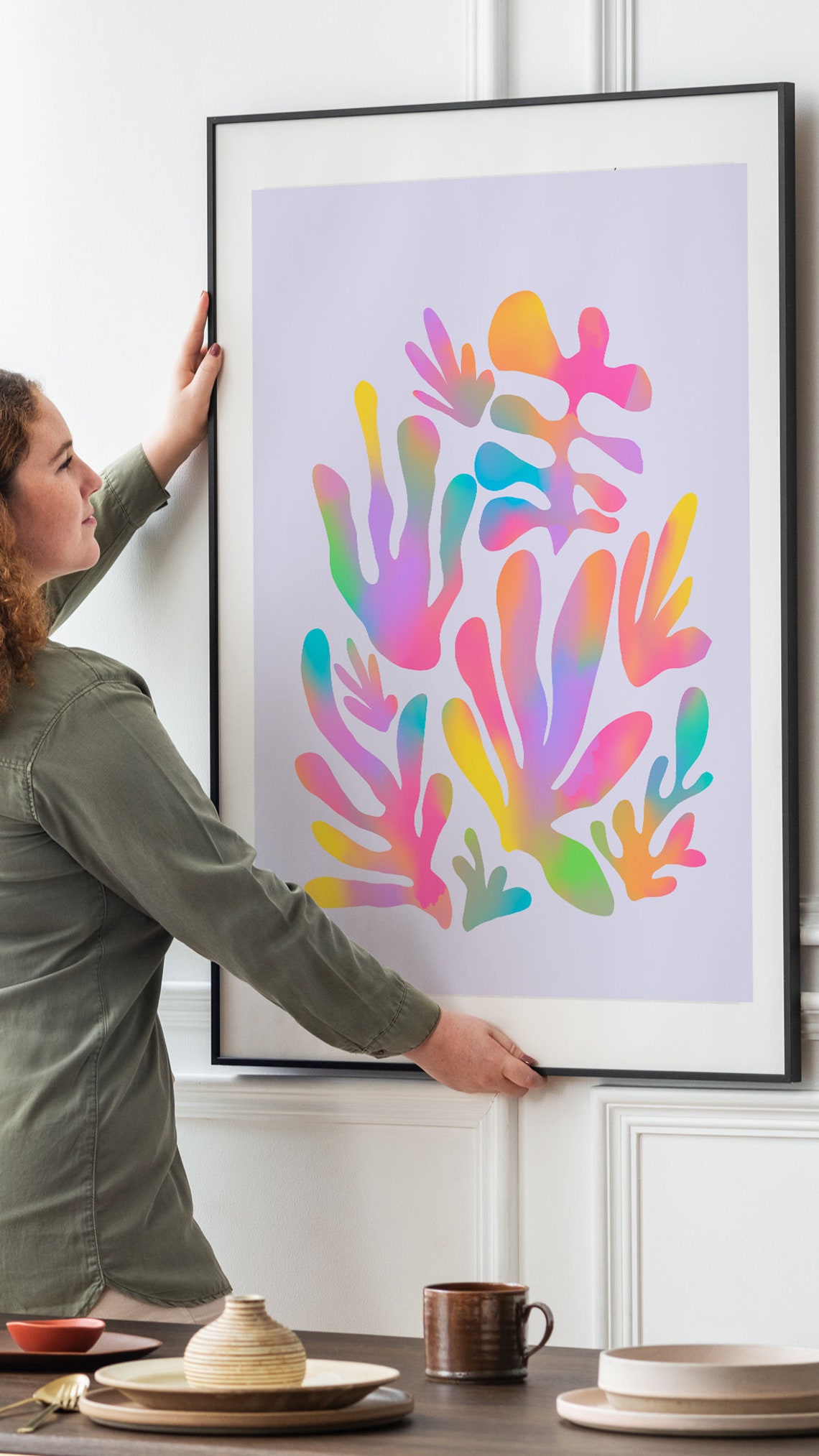 Joyful Colorful Matisse Cutouts Abstract Pastel Boho Art Print - Image 2