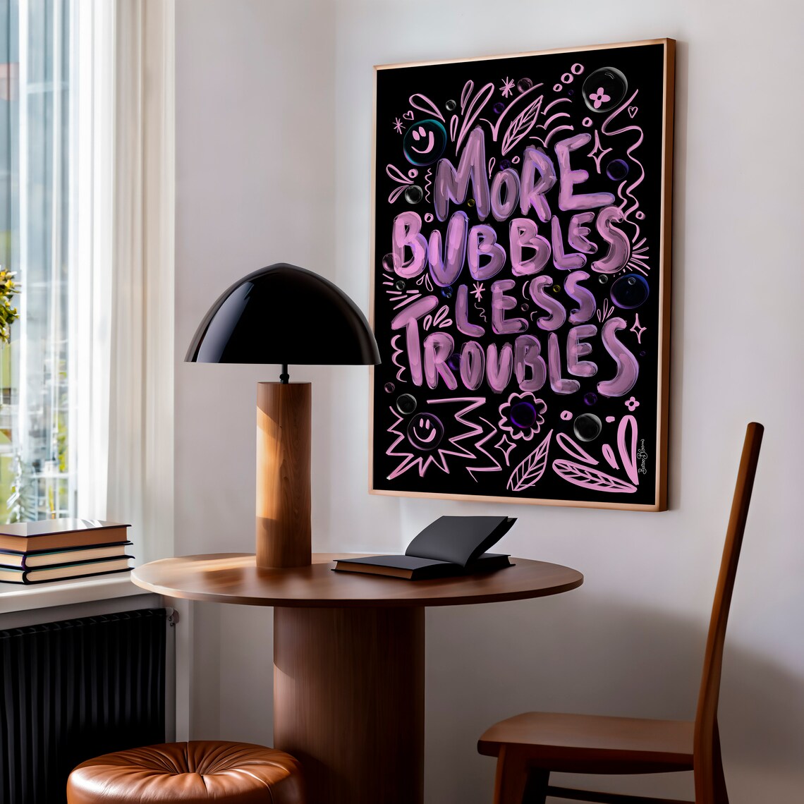 More Bubbles Less Troubles Maximalist Art Print - Image 2