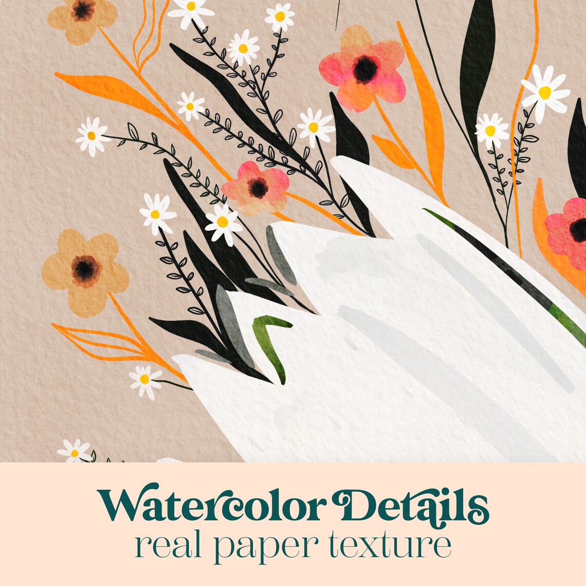 Bird Floral Illustration, Bold Maximalist Art Print - Image 2