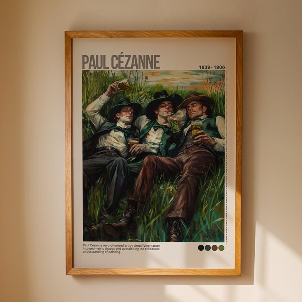 Paul Cezanne Friends Drinking Meadow Classic Painting Poster
