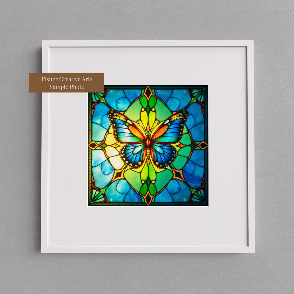 Art Nouveau Stained Glass Look Butterfly Ceramic Tile Decorative Tile Art Deco Trivet Spoon Rest Option Boho Butterfly Gift For Her - Image 2
