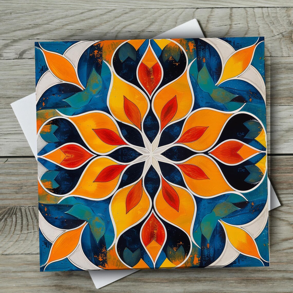 Handmade Moroccan Tile Art Print, Boho Geometric Decor - Image 3