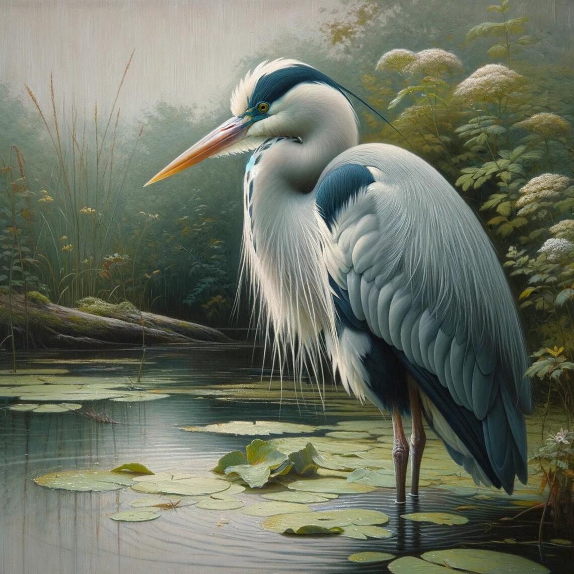 Blue Heron Vintage Audubon Style Wall Art Print - Image 4