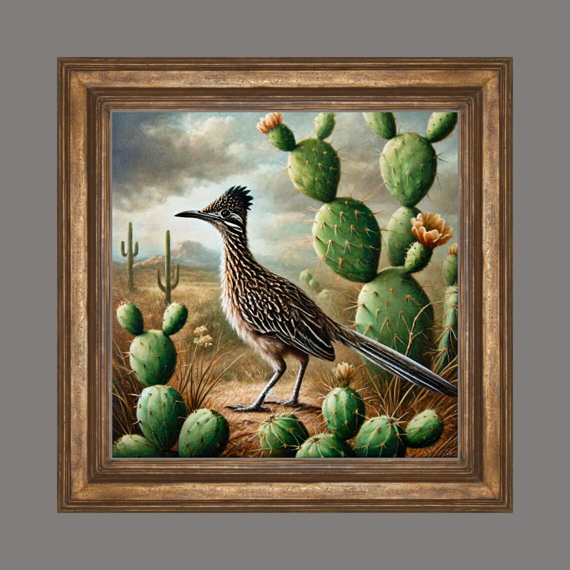 Roadrunner Southwestern Desert Cactus Art Print - Image 3