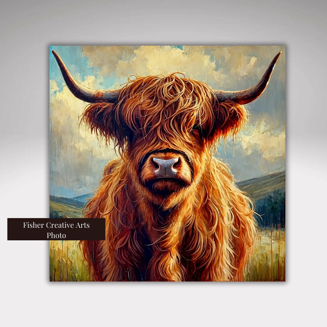 Highland Cow Art Print, Scottish Farm Animal Decor