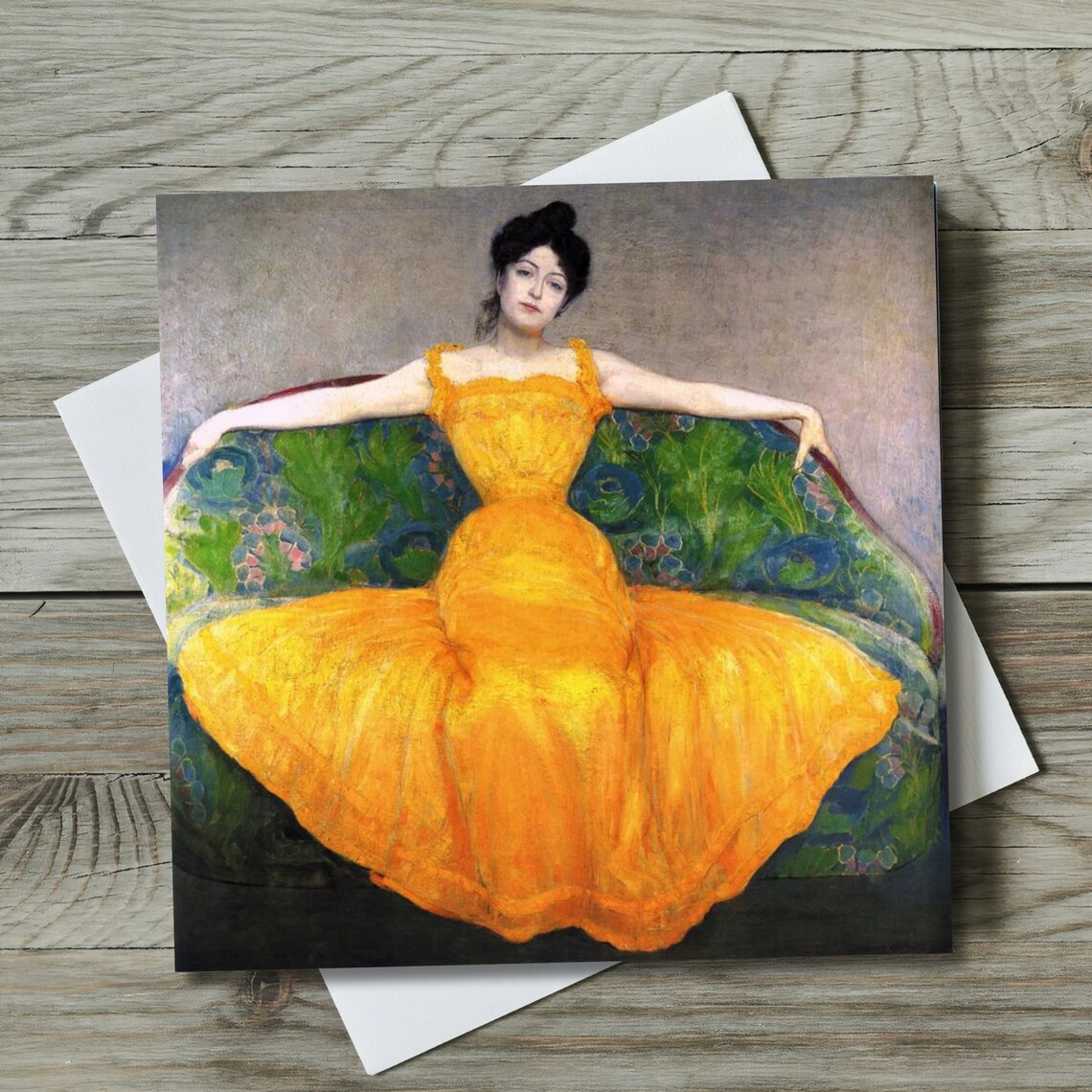 Max Kurzweil Woman in Yellow Dress 1899 Vienna Classic Art Print - Image 3
