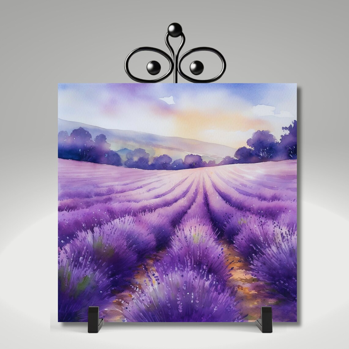 Lavender Field Decorative Ceramic Tile Wall Art - Image 5