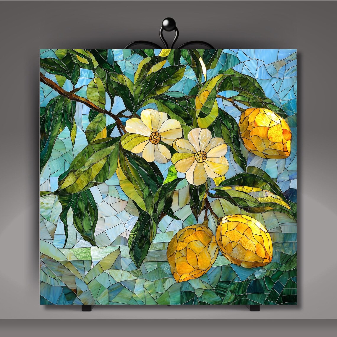 Mosaic Look Lemons, Kitchen Fruit Wall Art Print - Image 5