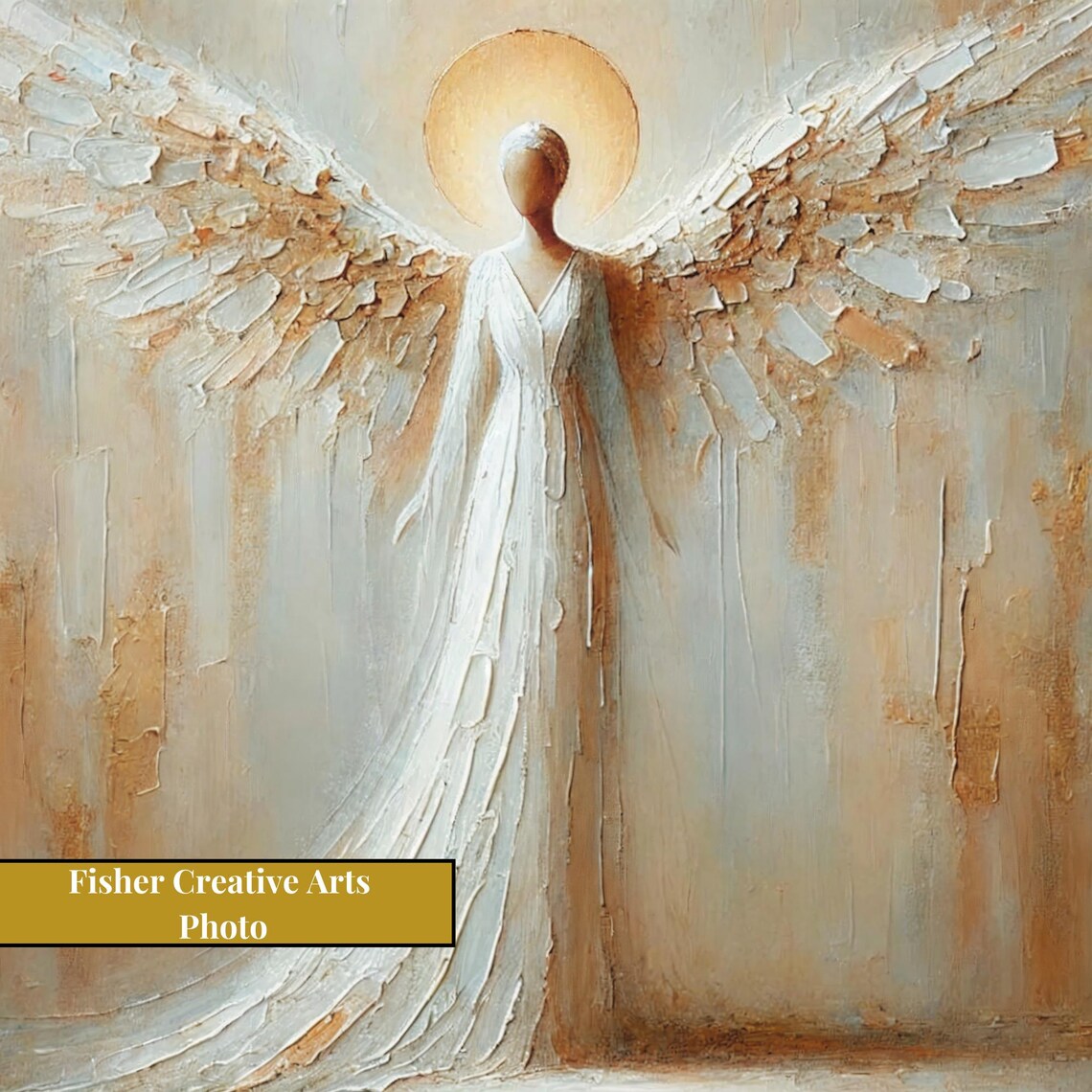 Christian Angel Abstract Religious Art Print, Christmas - Image 4