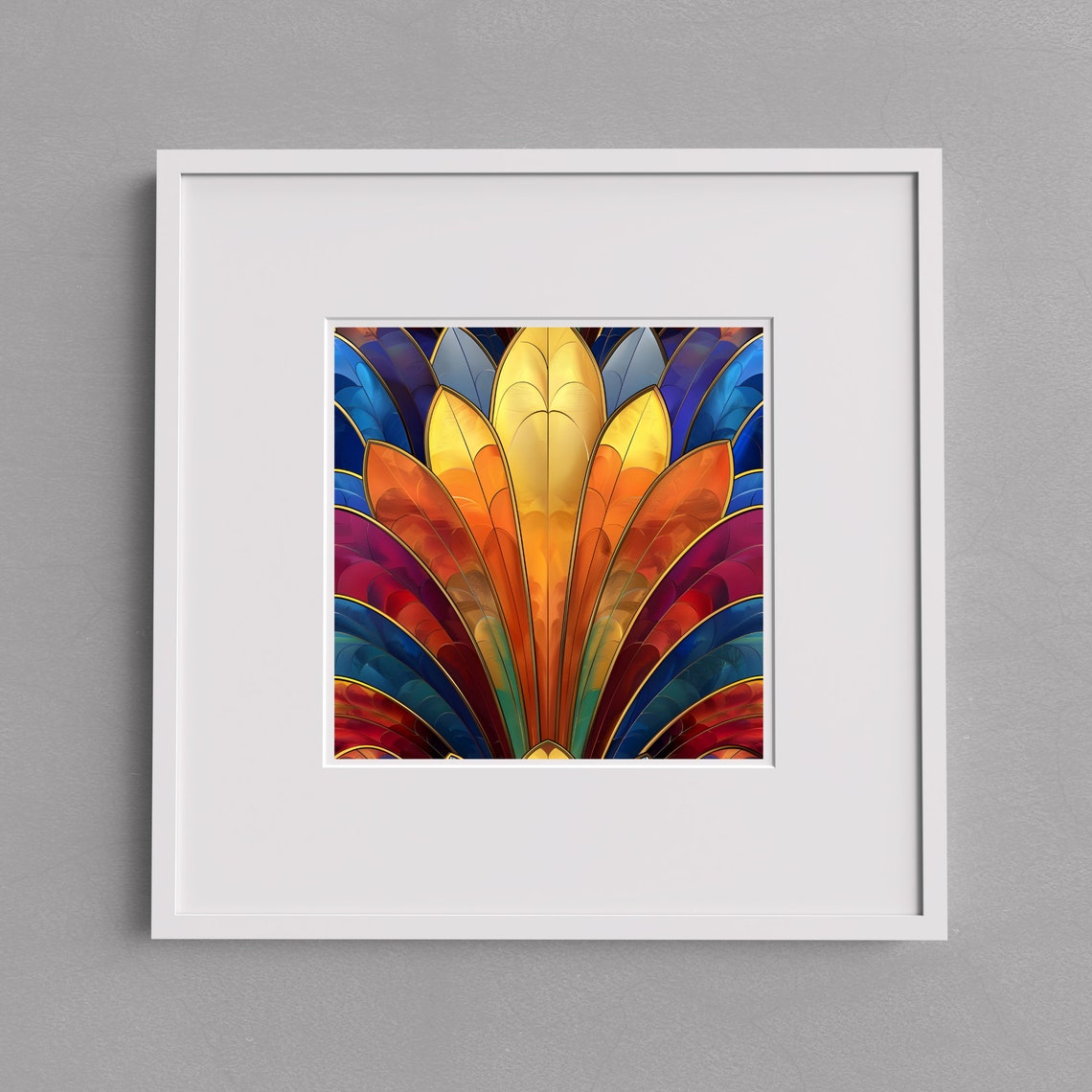 Modern Art Deco Ceramic Tile Wall Art Stained Glass Look Birthday Gift Boho Rainbow Home Accent Decorative Tile Trivet - Image 3