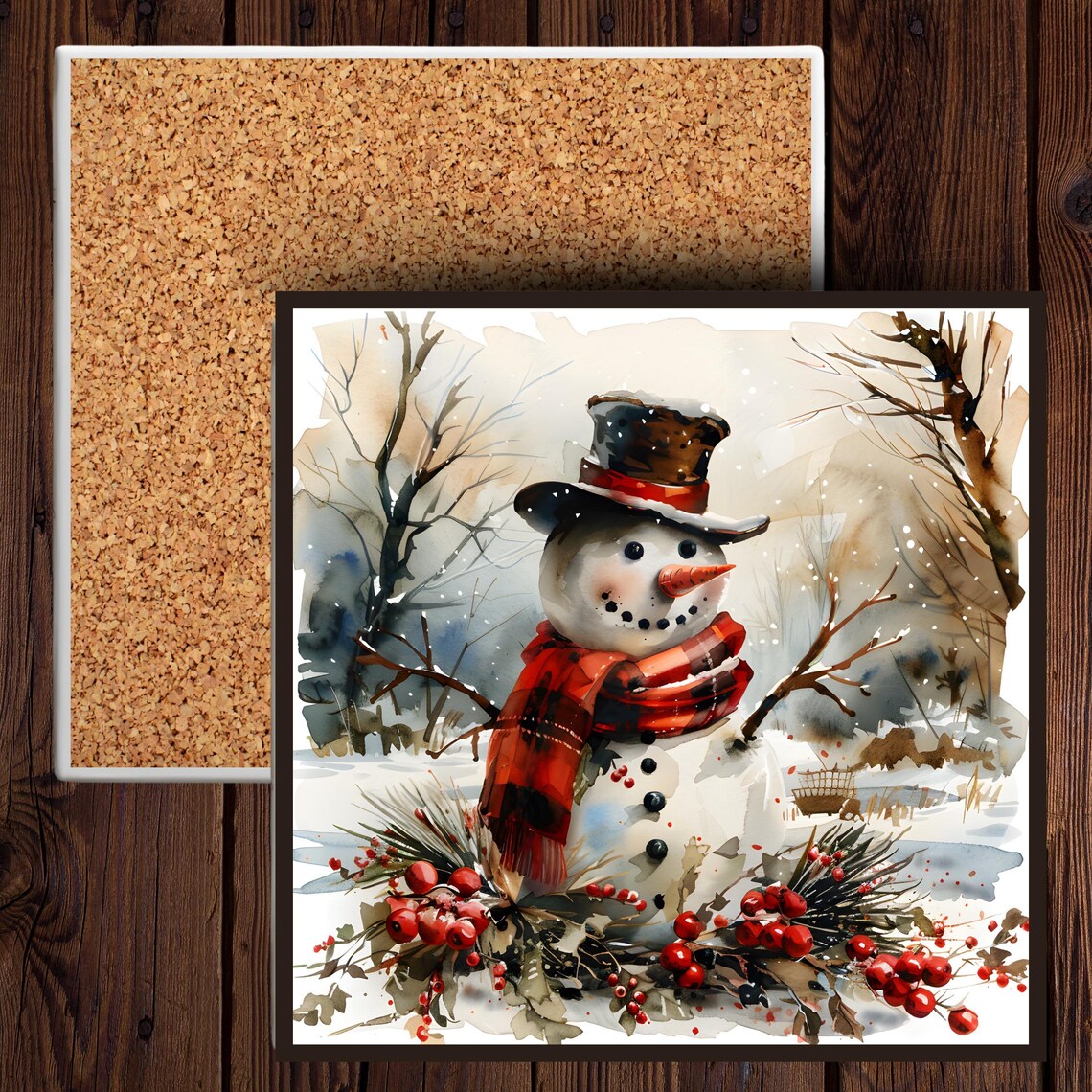 Antique Snowman Holiday Art Print, Vintage Folk Art - Image 5