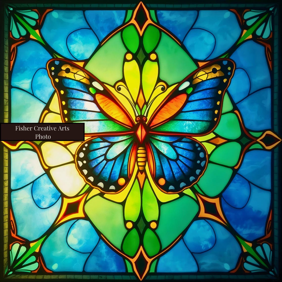 Art Nouveau Stained Glass Look Butterfly Ceramic Tile Decorative Tile Art Deco Trivet Spoon Rest Option Boho Butterfly Gift For Her - Image 4