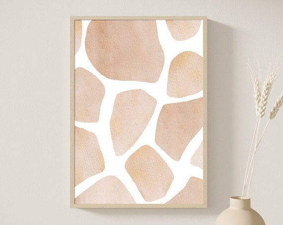 Giraffe Skin Pattern Print Earth Tone Abstract Art Beige Print Neutral Color Wall Art Minimalist Print Art Abstract Print