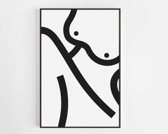 Abstract Woman Line Art Print Abstract Wall Art Modern Wall Art Minimalist Print Wall Decor Living Room Wall Art Scandinavian Print